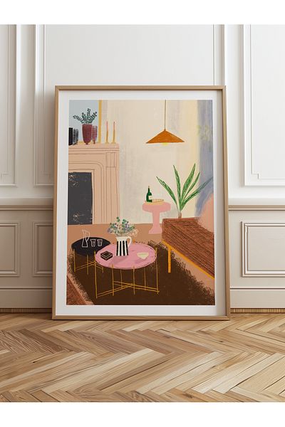 HOMEPACK Единична картина в дървена рамка, единичен плакат, картина TK/830