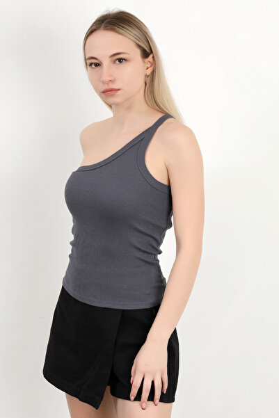 GİYSA Γυναικεία μπλούζα με ασύμμετρο γιακά με έναν ώμο MS 0000579