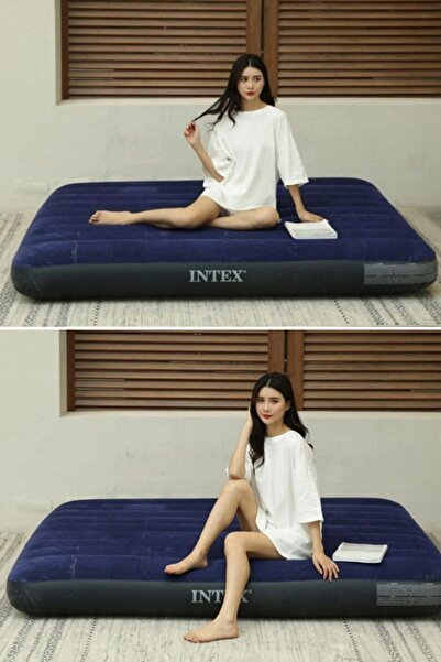 Intex 64765 Şişme Yatak Çift Kişilik Çadır Yatağı Kamp Yatağı.yastık Pompa Seti