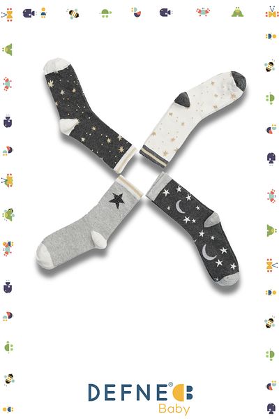Defne Baby 4 Pairs of Girls' Socks