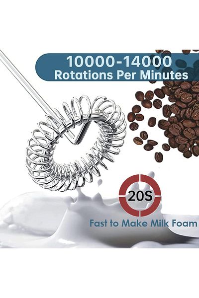 AWH Handheld Milk Frother – Electric Foam Maker & Drink Mixer for Coffee, Lattes, Cappuccino(Black)