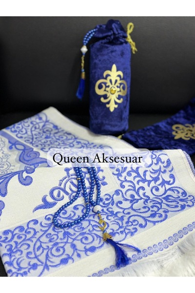 QUEEN AKSESUAR Geantă de lux din catifea brodat covor de rugăciune set de măr...