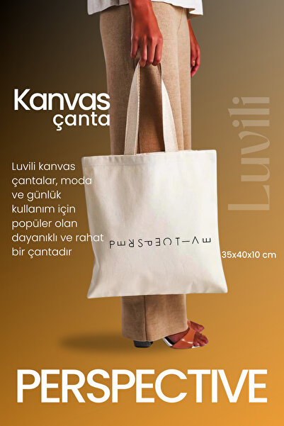 Luvili Printed Gusseted Canvas Tote Bag, Perspective Bag