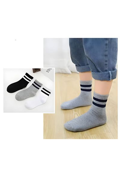 Carrier Plus Unisex Κολλεγιακές Κάλτσες 3 Συσκευασιών Μαύρες Λευκές Γκρι