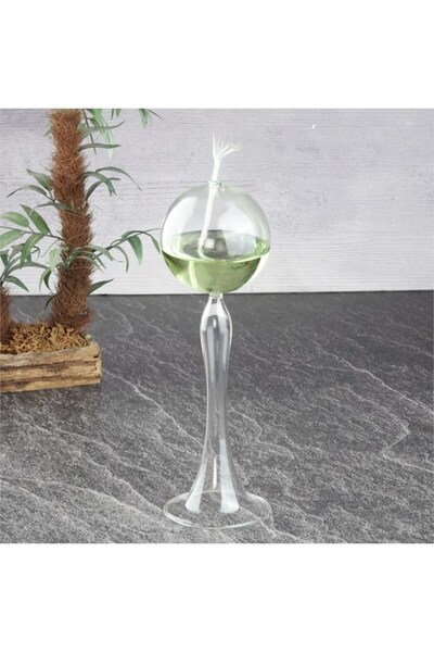 Tohana Dekoratif Cam Küre Şamdan Kandil Büyük (Kandil Yağı Hariç)
