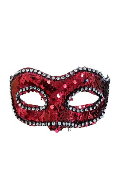 BeySüS Party Prom Mask Sequined Red