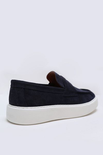 Evojean Tenis pentru bărbați Lufian Alex - Pantofi clasici din piele casual bleumarin