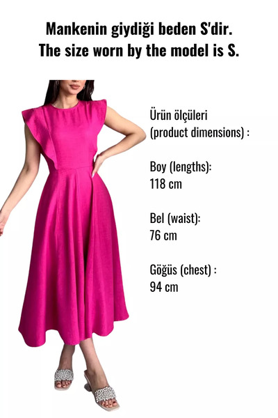 GÜLSELİ Γυναικείο φόρεμα με λαιμόκοψη Mint