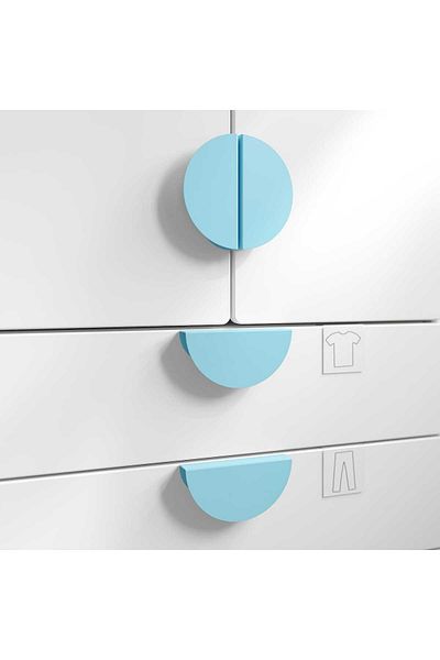 erorex Handle, light blue/half-round, 130 mm