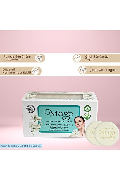 Mage Cosmetics Mage Doğal Cilt Beyazlatma Sabunu 8'li Set