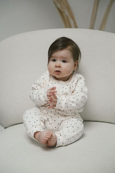 DoDo'S Baby Black Dot Patterned Organic Camisole Baby Jumpsuit