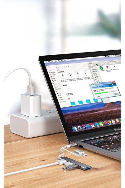 MATECHNO USB Hub Çoklayıcı 4x USB Çıkışlı USB + Type-C Kablolu USB Çoğaltıcı