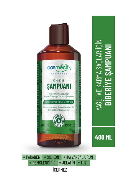 cosmecit Rosemary Extract Shampoo to Help Prevent Dandruff for Oily and Mixed Hair 400ml