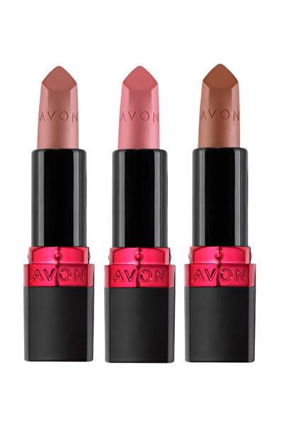 AVON Ultra Mat Ruj Paketi Marvellous Mocha, Nude Suede ve Pure Pink