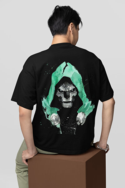 SEVBANO Tasarım Doctor Doomsday Baskılı Unisex Oversize Marvel Karakter Tişört