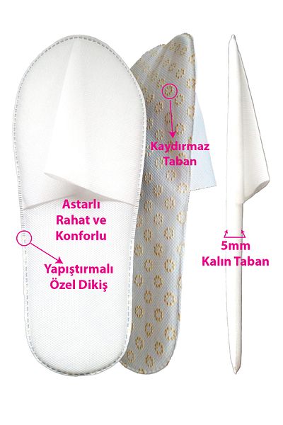 Balkan 5 Pairs Spa Hotel Non-Slip Sole Slippers Disposable Sachet Packaging Glued Special Sewing