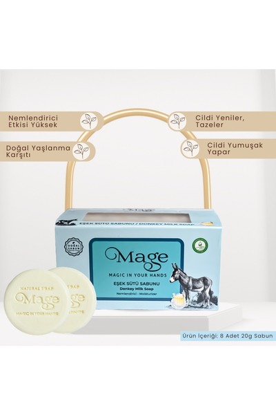 Mage Cosmetics Mage Doğal Eşek Sütlü Sabun 8’li Set