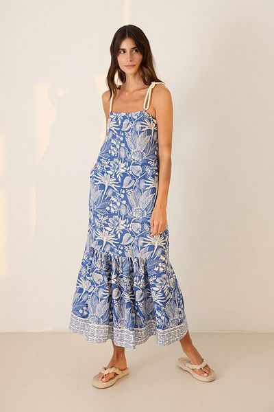 Setre Rochie cu model cu bretele albastre