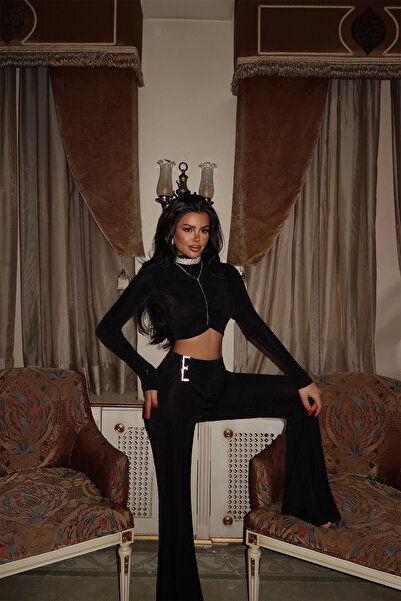 Eyyo Ate-1979 Model Black Tiani and Stone Detailed Suit