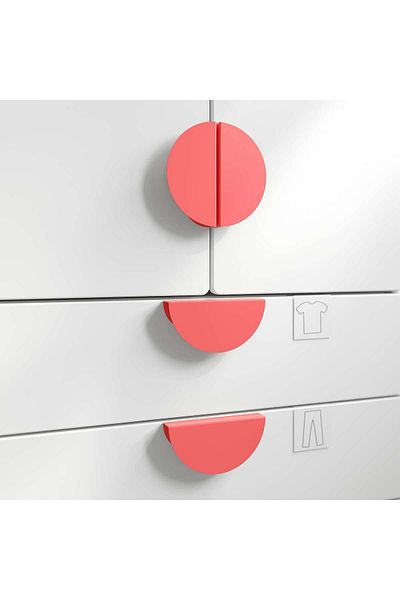 erorex Handle, light red/half-round, 130 mm