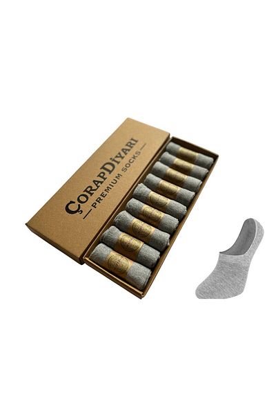 Çorapdiyari Висококачествени 9 чифта сиви силиконови бамбукови чорапи с ток - неплъзгащи се и безшевни