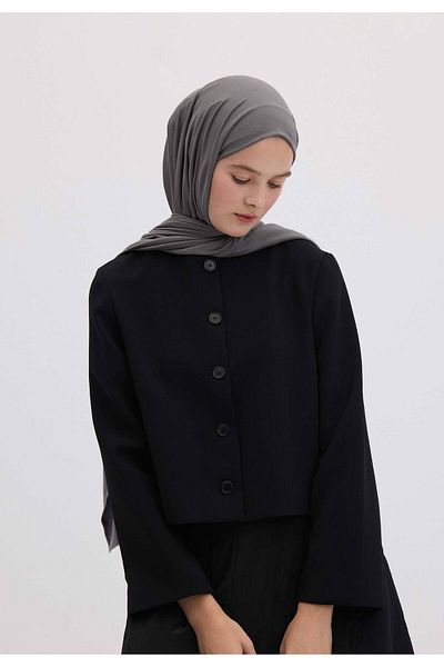 Fresh Bamboo Combed Shawl Dark Gray