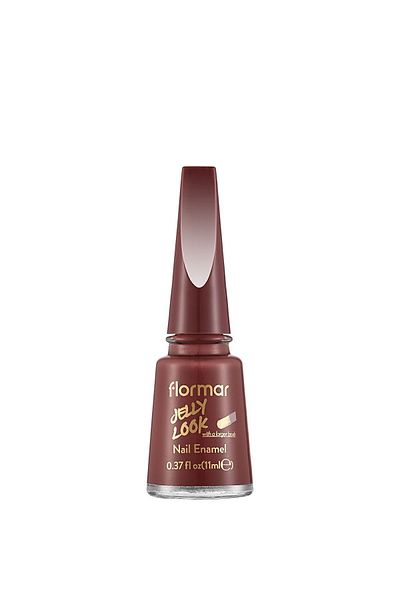 Flormar Shiny Nail Polish Jelly Look Nail Enamel - Burgundy Purple, Plum It Up- 8690604612819