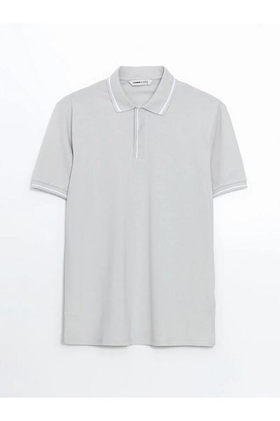 LC Waikiki Lcwaikiki Classic Gray Polo Neck Short Sleeve Pike Men's T-Shirt