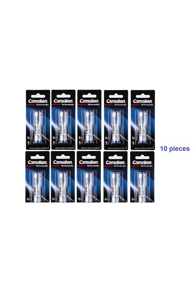 CAMELİON 10 قطع من بطاريات ليثيوم أيون قابلة لإعادة الشحن AA بسعة 2600 مللي أ...