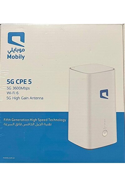 Mobily Router 5G CPE 5 3600Mbps H155-381 Wi-Fi 6 With high Speed Technology only for Mobily Network White
