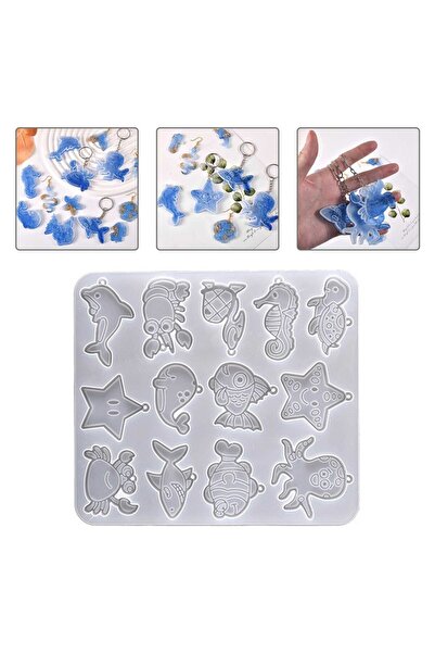 Genel Markalar Epoksi Silikon Kalıp Deniz Canlıları Anahtarlık Kolye Kalıbı