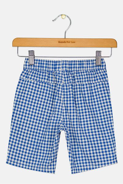 TAPE A L'OEIL Kids Girl Drawstring Checkered Basic Shorts, White