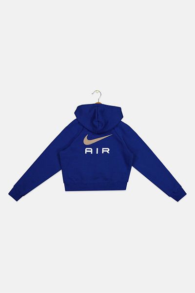 Nike Kids Girl Hooded Neck Long Sleeve Sweatshirt, Navy Blue