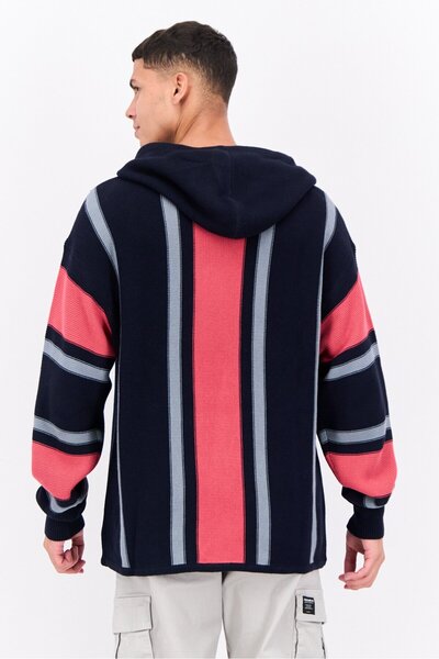 Perry Ellis Men Hooded Colorblock Sweater, Multicolor