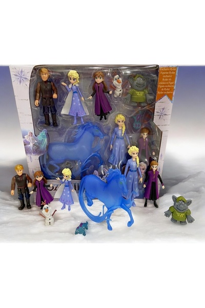 WBC TOYS مجموعة ألعاب مجسمة فروزن 2 إلسا آنا أولاف كريستوف بولدا (9 قطع)