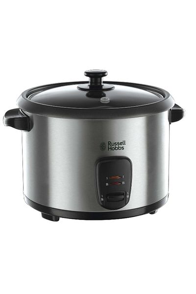 RUSSELL HOBBS جهاز طبخ الأرز سعة 1.8 لتر بقدرة 700 واط - فضي وأسود 19750JAS