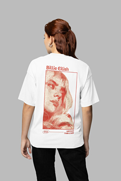SEVBANO Dizajnirana unisex majica sa štampanjem Billie Eilish, prevelika veli...