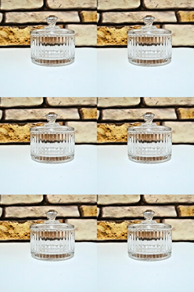 ELEGANCEV وعاء زجاجي صغير للحلويات التركية مع غطاء - وعاء الشوكولاتة - وعاء ا...