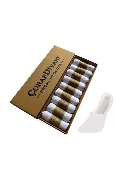 Çorapdiyari Premium 9 Pack Λευκές κάλτσες μπαμπού με τακούνι σιλικόνης - χωρίς ραφές και αντιολισθητικές