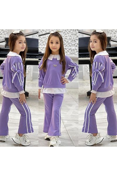 Yavrumsa Vanta Sleeves Bow Shirt Set