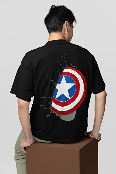 SEVBANO تي شيرت كابتن أمريكا شيلد مطبوع للجنسين مقاس كبير من Avengers Marvel