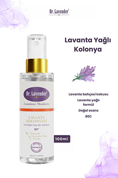 Genel Markalar Dr. Lavender Lavanta Yağlı Kolonya 80° Sprey 100 ml Doğal Saf Lavanta Yağı Kolonyası