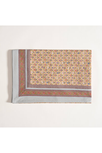 Zsa Zsa Zsu Gaya Baskılı Pamuk %100 Pamuk Masa Örtüsü 150x225 Cm Sarı