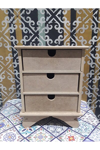 Altınyapı Hobi Market 3 ÇEKMEÇELİ KÜÇÜK AYAKLI ÇOK AMAÇLI MAKYAJ KUTUSU