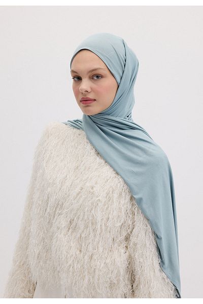 Fresh Bamboo Combed Shawl - Light Blue