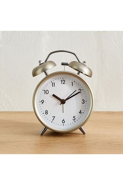 Home Box Mido Metal Twin Bell Alarm Clock 13.5 cm