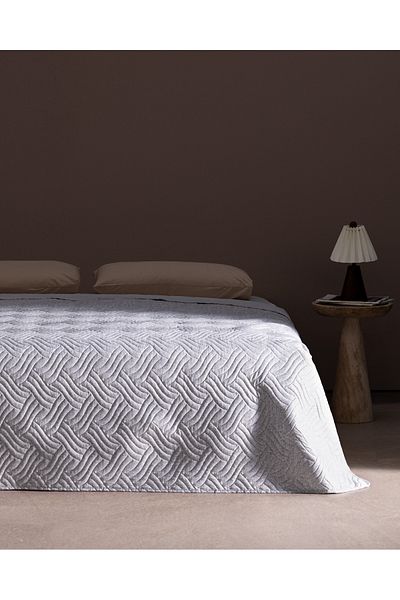 Madame Coco Grelot King Size Printed Bedspread - Gray