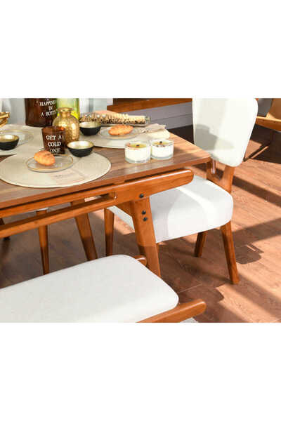VOWTURKEY Palace Iskandinav Handmade Gürgen Iskelet Mutfak&salon Masa Sandalye Takımı(4S1M1B-80*160)