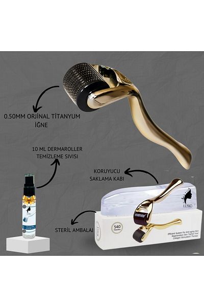 Lusso Cosmetics Hair and Skin Care Massager with Titanium Tip 540 Needles