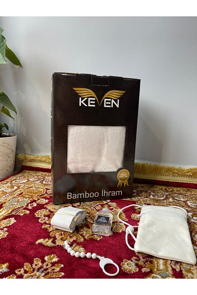 evla Quality Bamboo Ihram Set - 4 Piece Necessities Set and Bamboo Ihram Hajj/Umrah Set